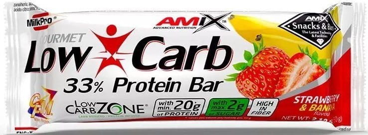 Protein bar Amix Low-Carb 33% Protein 60g strawberry banana