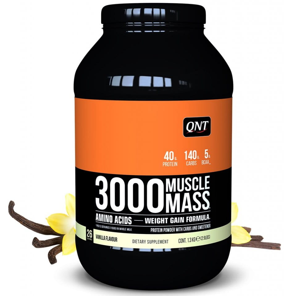 Protein powders QNT 3000 Muscle Mass Vanila- 1,3 kg